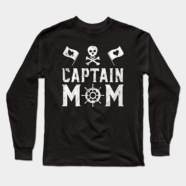 Captain Mom - Easy Halloween Costume - Funny Halloween Shirt Long Sleeve T-Shirt by BKFMerch